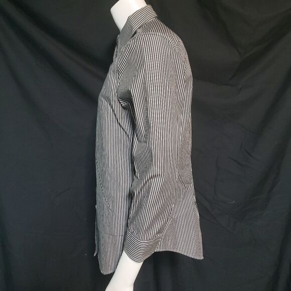 Lauren Gray & White Striped Button Down Shirt (XS) - Picture 3 of 5